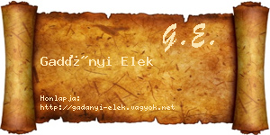 Gadányi Elek névjegykártya